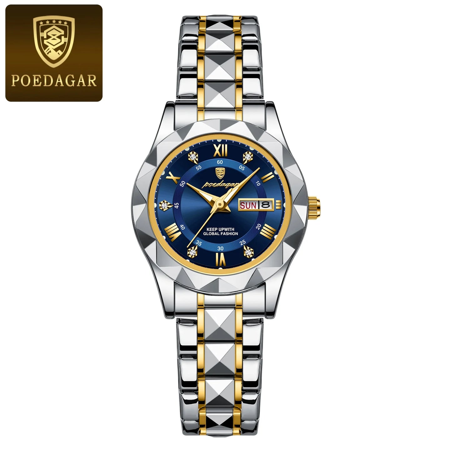 POEDAGAR Elegant Women Quartz Watch – Waterproof & Luminous Stainless Steel reloj + Box
