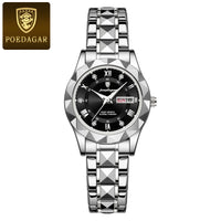 POEDAGAR Elegant Women Quartz Watch – Waterproof & Luminous Stainless Steel reloj + Box