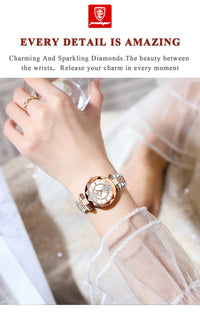 POEDAGAR Luxury Diamond Women Watch Waterproof Stainless Steel Quartz reloj+Box