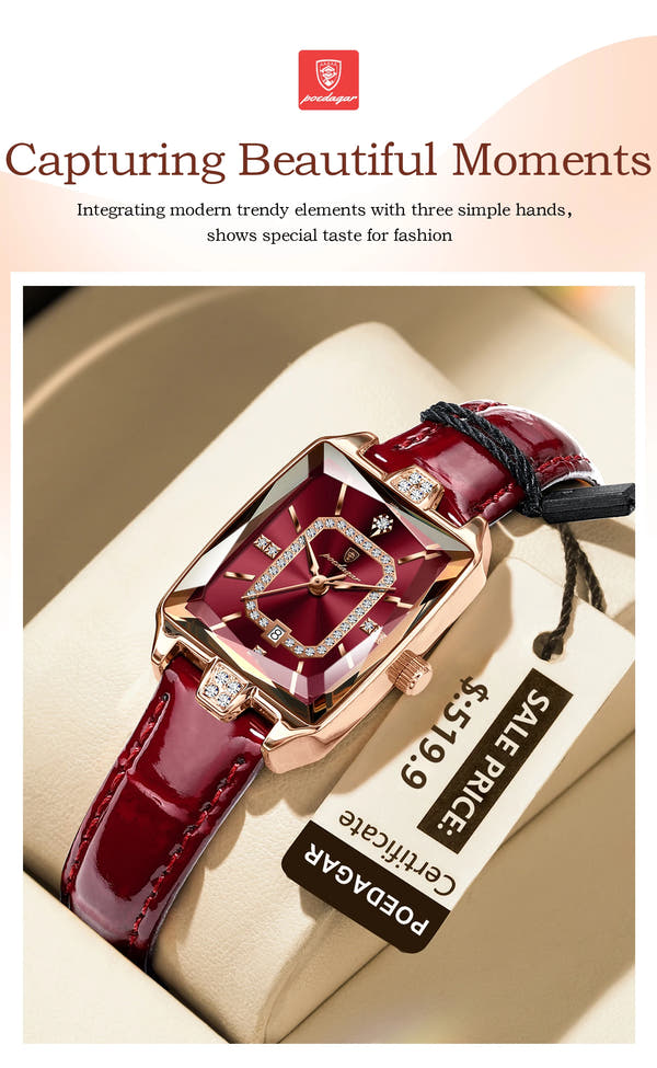 POEDAGAR High-Quality Luxury Women Watch Waterproof Leather Quartz reloj + Box