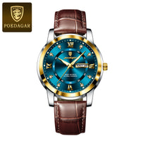 POEDAGAR Men’s Luxury Quartz – Week & Date Elegance