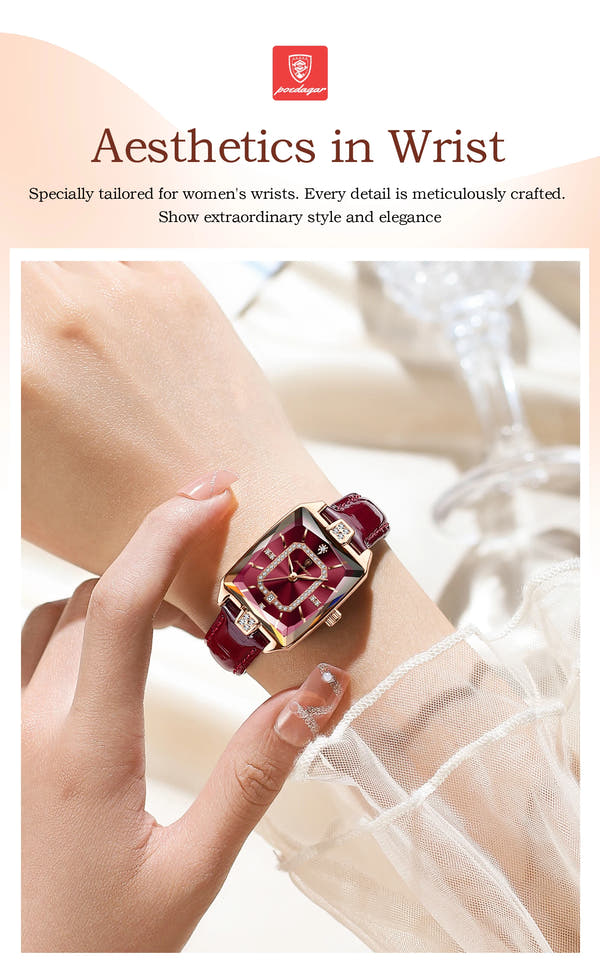 POEDAGAR High-Quality Luxury Women Watch Waterproof Leather Quartz reloj + Box