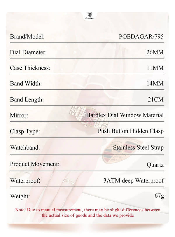 POEDAGAR Luxury Diamond Women Watch Waterproof Stainless Steel Quartz reloj + Box