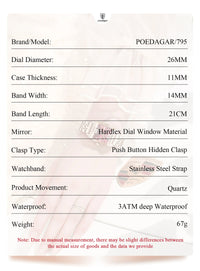 POEDAGAR Luxury Diamond Women Watch Waterproof Stainless Steel Quartz reloj + Box