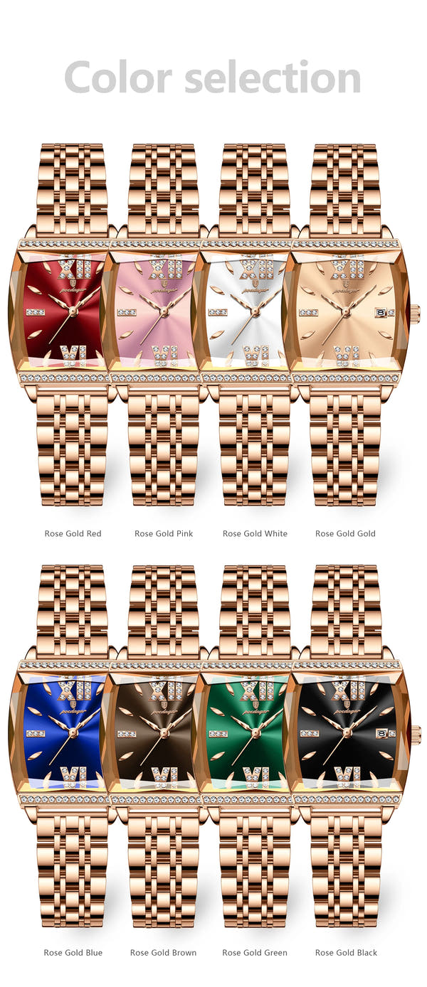 POEDAGAR Luxury Diamond Women Watch Waterproof Stainless Steel Quartz reloj + Box
