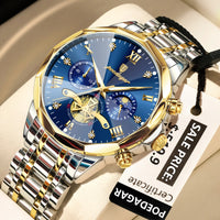 POEDAGAR Luxury Men’s Watch – Waterproof, Luminous, Chronograph, Steel Quartz Reloj