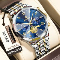 POEDAGAR Luxury Men’s Watch – Waterproof, Luminous, Chronograph, Steel Quartz Reloj