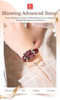 POEDAGAR High-Quality Luxury Women Watch Waterproof Leather Quartz reloj + Box