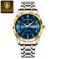 POEDAGAR Luxury Men’s Quartz Watch – Waterproof, Luminous, Date & Week, Steel Sports Reloj