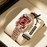POEDAGAR Elegant Women Watch Waterproof Rectangle Quartz Stainless Steel Date Ladies Reloj
