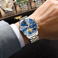 POEDAGAR Luxury Men’s Watch – Waterproof, Luminous, Chronograph, Steel Quartz Reloj