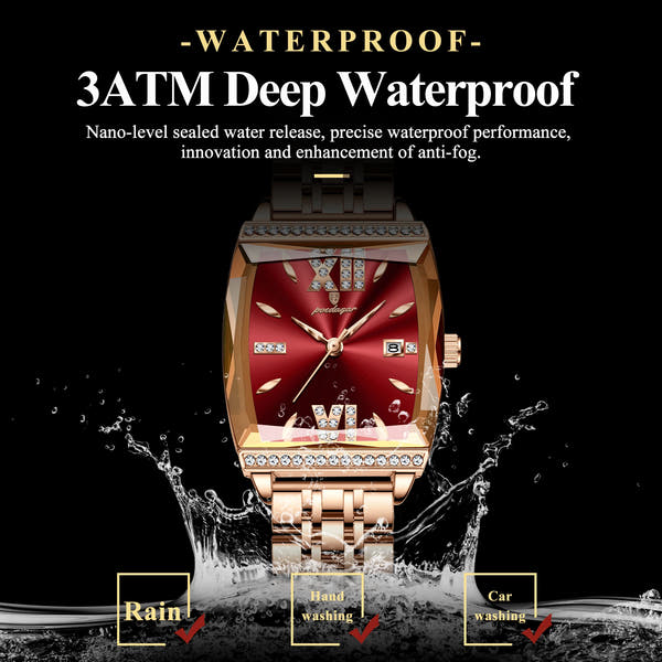 POEDAGAR Luxury Diamond Women Watch Waterproof Stainless Steel Quartz reloj + Box