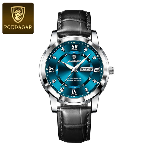 POEDAGAR Men’s Luxury Quartz – Week & Date Elegance