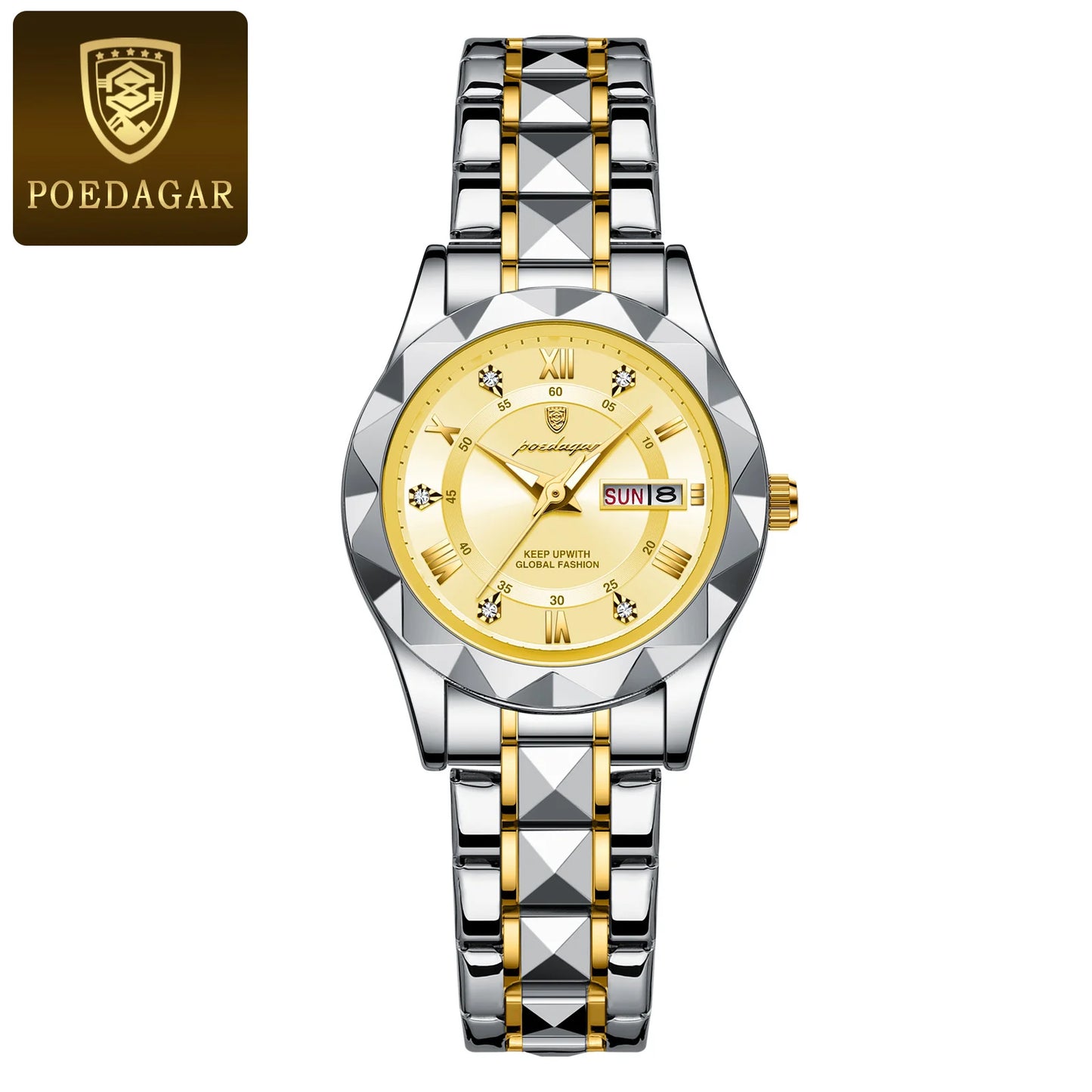 POEDAGAR Elegant Women Quartz Watch – Waterproof & Luminous Stainless Steel reloj + Box