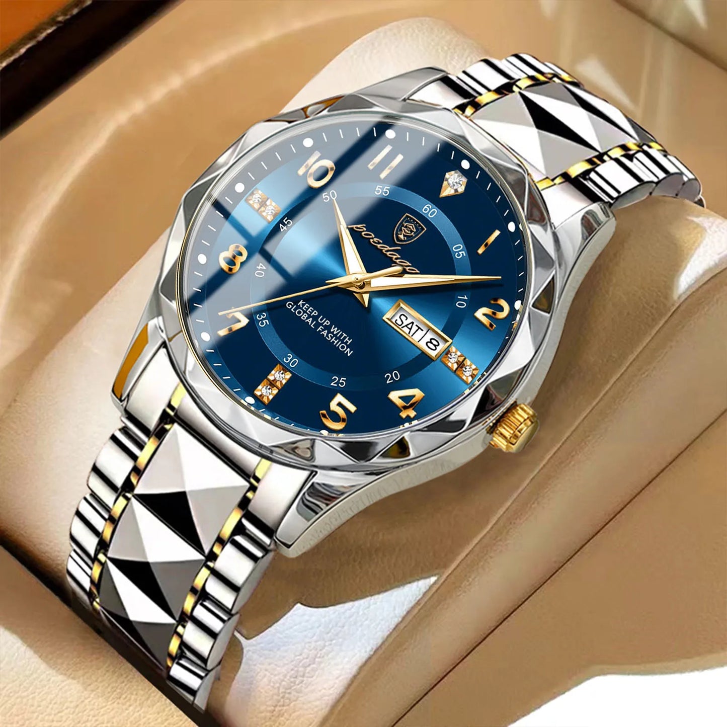 POEDAGAR Luxury Men’s Quartz Watch – Waterproof, Luminous, Date & Week, Steel Sports Reloj