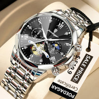 POEDAGAR Luxury Men’s Watch – Waterproof, Luminous, Chronograph, Steel Quartz Reloj