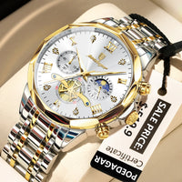 POEDAGAR Luxury Men’s Watch – Waterproof, Luminous, Chronograph, Steel Quartz Reloj
