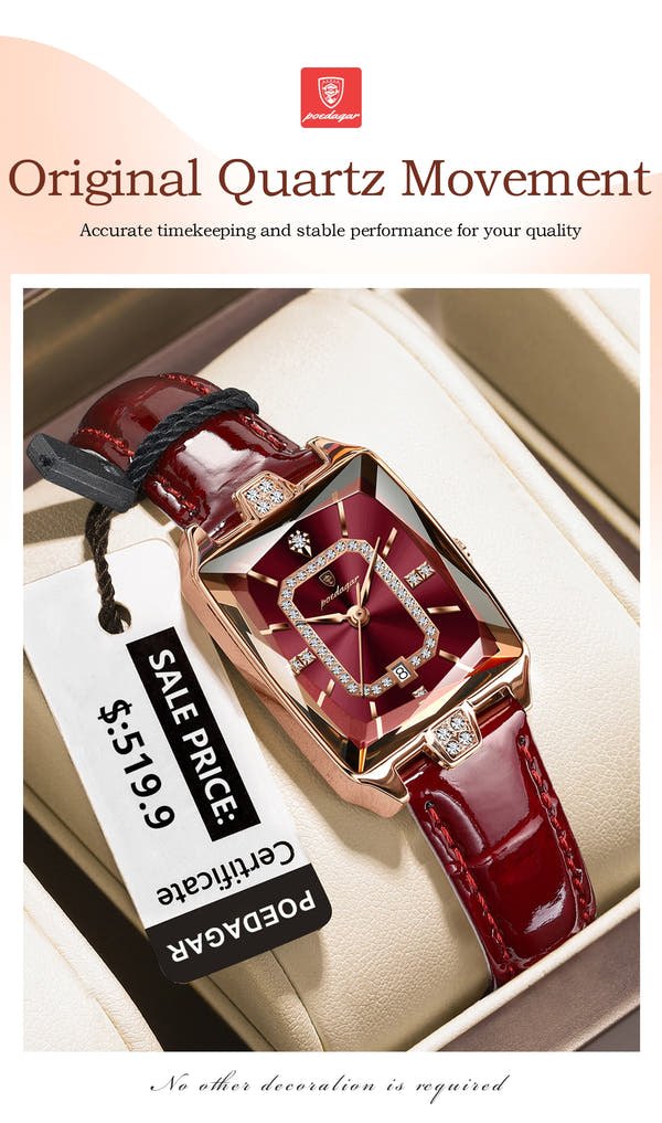 POEDAGAR High-Quality Luxury Women Watch Waterproof Leather Quartz reloj + Box
