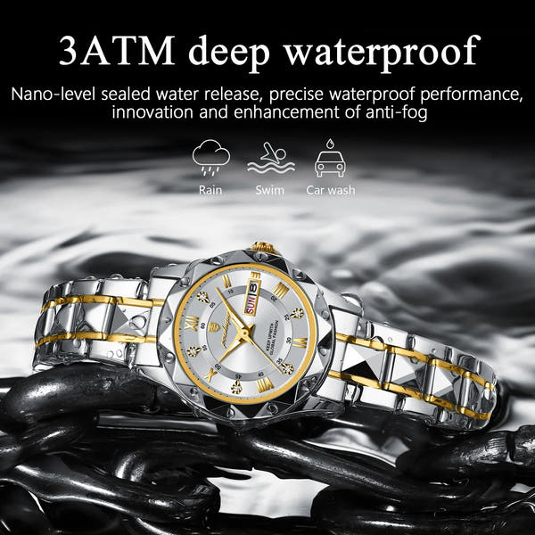 POEDAGAR Elegant Women Quartz Watch – Waterproof & Luminous Stainless Steel reloj + Box