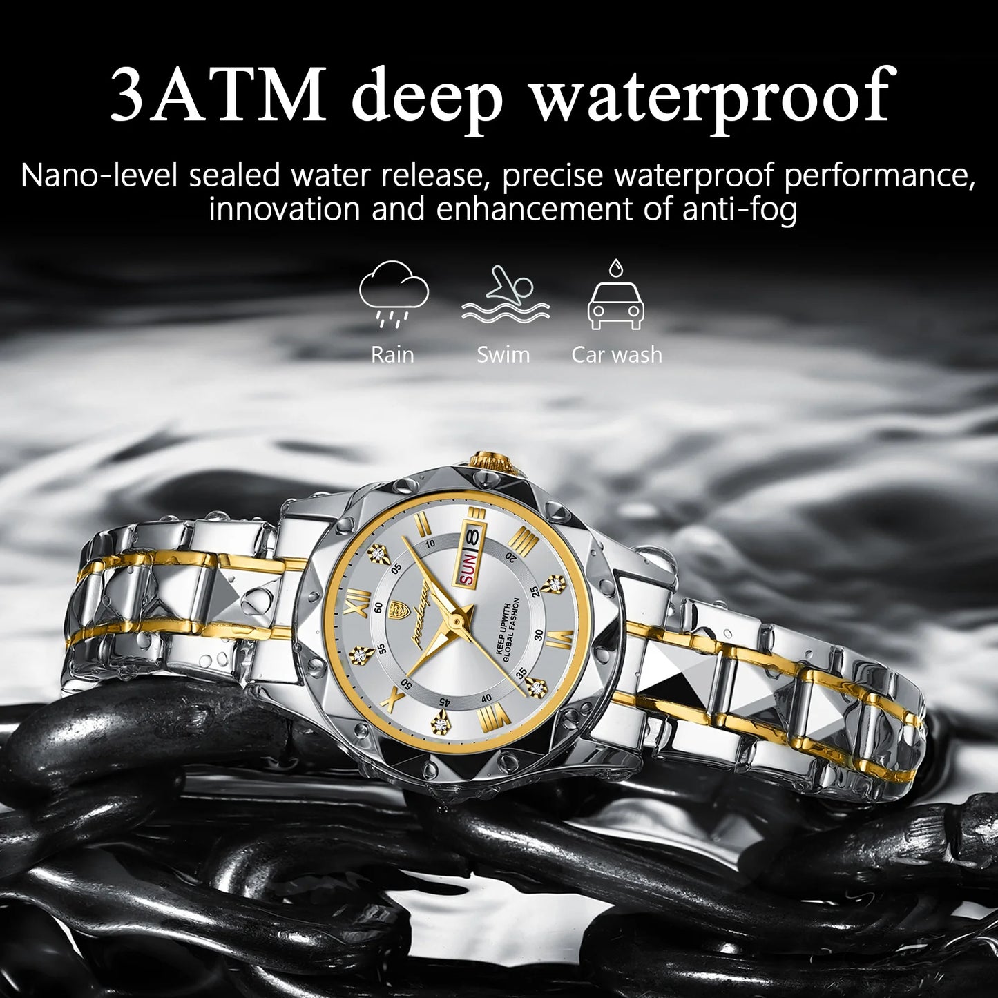 POEDAGAR Elegant Women Quartz Watch – Waterproof & Luminous Stainless Steel reloj + Box
