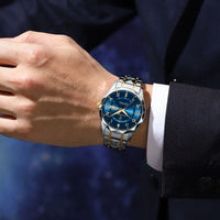 POEDAGAR Luxury Men’s Quartz Watch – Waterproof, Luminous, Date & Week, Steel Sports Reloj
