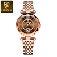 POEDAGAR Luxury Diamond Women Watch Waterproof Stainless Steel Quartz reloj+Box