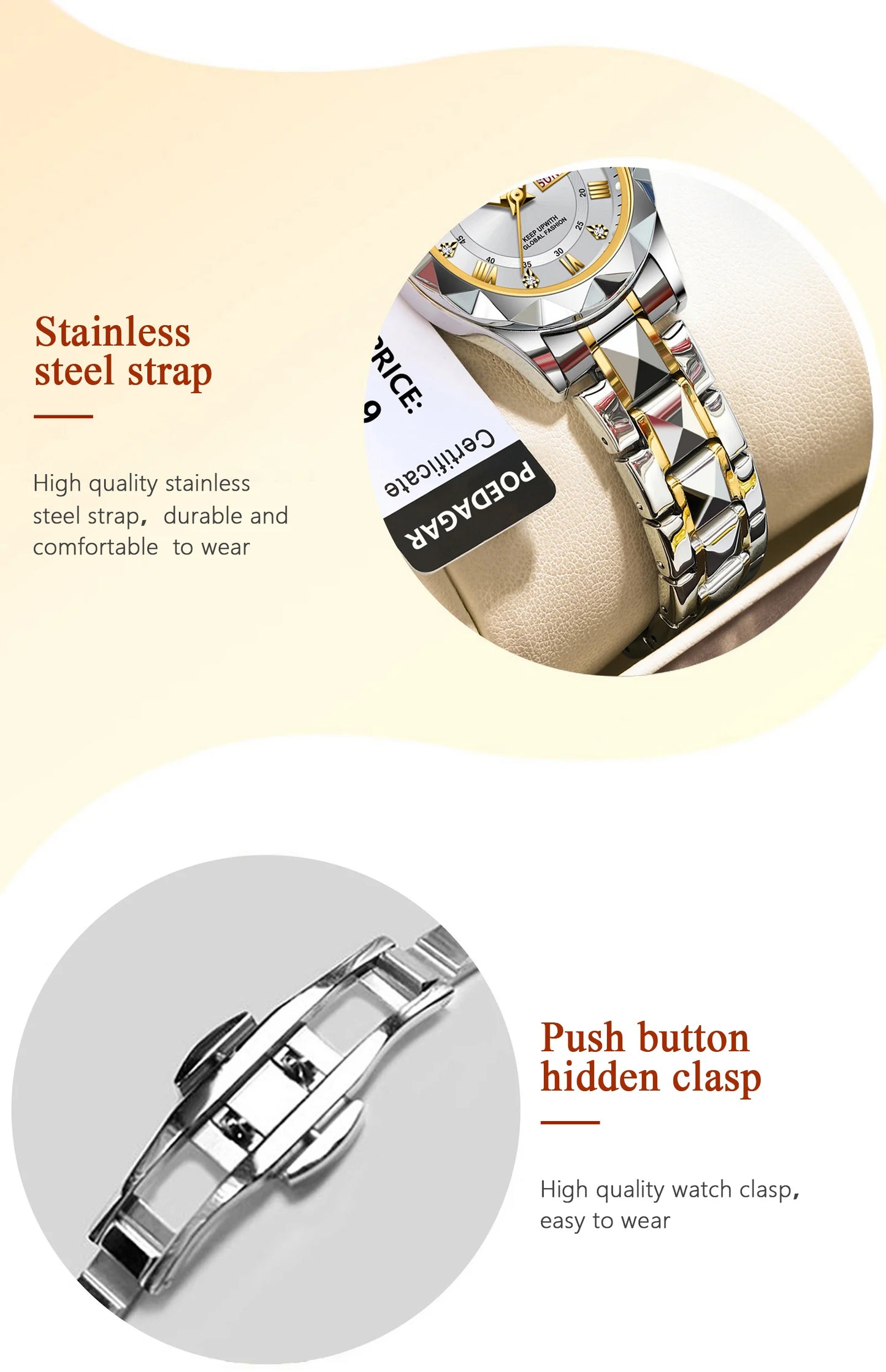 POEDAGAR Elegant Women Quartz Watch – Waterproof & Luminous Stainless Steel reloj + Box