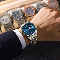 POEDAGAR Luxury Men’s Quartz Watch – Waterproof, Luminous, Date & Week, Steel Sports Reloj