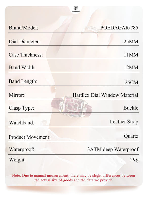 POEDAGAR High-Quality Luxury Women Watch Waterproof Leather Quartz reloj + Box