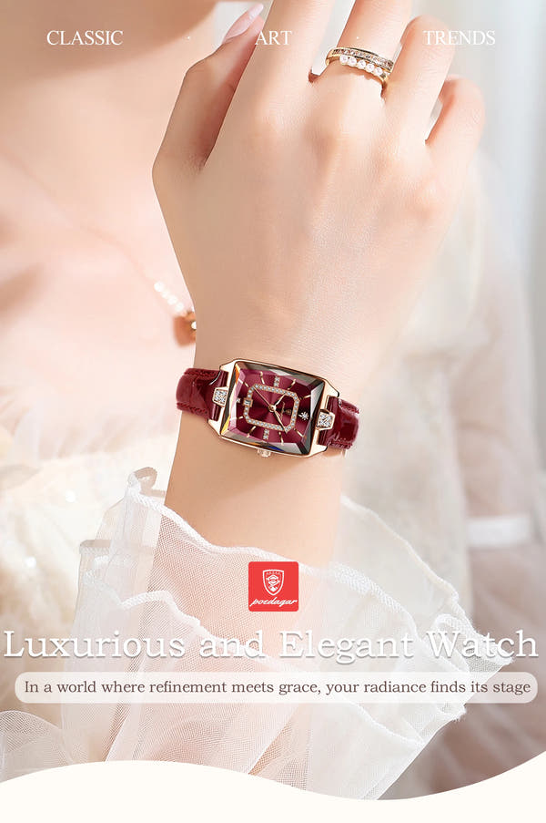 POEDAGAR High-Quality Luxury Women Watch Waterproof Leather Quartz reloj + Box