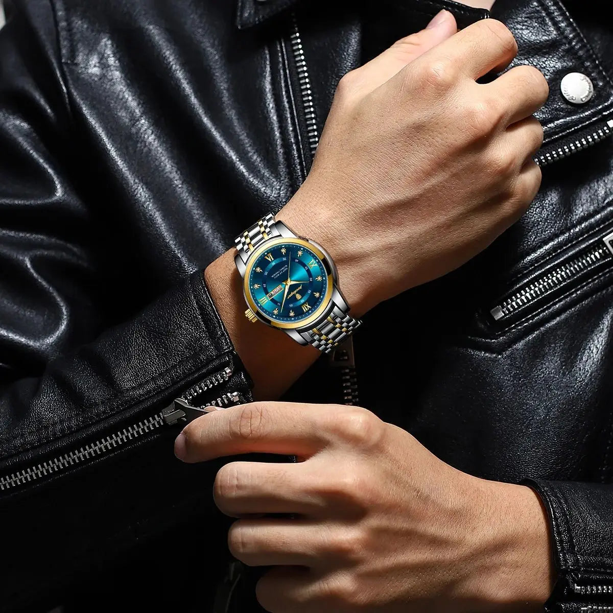 POEDAGAR Luxury Men’s Watch – Elegant, Waterproof, Luminous, Date & Week, Quartz Steel Sports Reloj