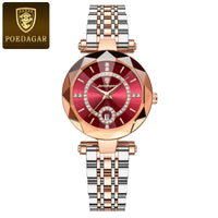 POEDAGAR Luxury Diamond Women Watch Waterproof Stainless Steel Quartz reloj+Box