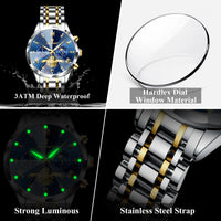 POEDAGAR Luxury Men’s Watch – Waterproof, Luminous, Chronograph, Steel Quartz Reloj