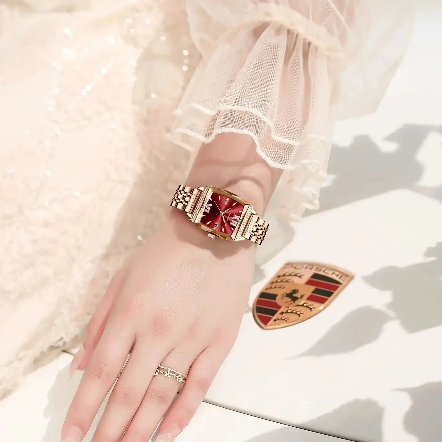 POEDAGAR Luxury Diamond Women Watch Waterproof Stainless Steel Quartz reloj + Box