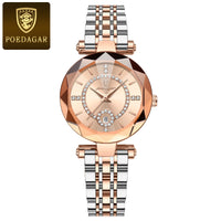 POEDAGAR Luxury Diamond Women Watch Waterproof Stainless Steel Quartz reloj+Box