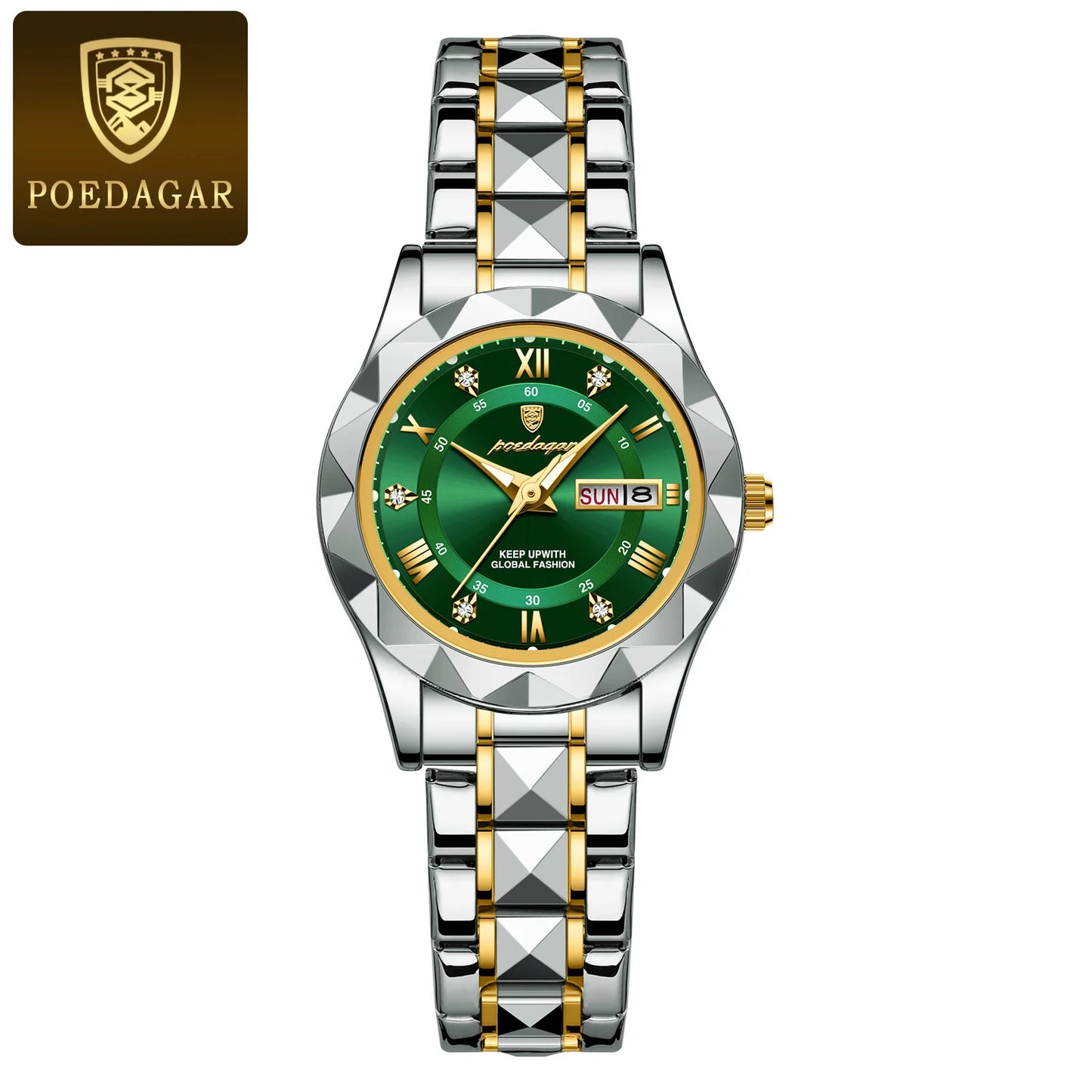 POEDAGAR Elegant Women Quartz Watch – Waterproof & Luminous Stainless Steel reloj + Box