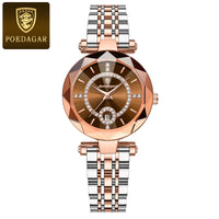 POEDAGAR Luxury Diamond Women Watch Waterproof Stainless Steel Quartz reloj+Box