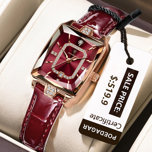 POEDAGAR High-Quality Luxury Women Watch Waterproof Leather Quartz reloj + Box