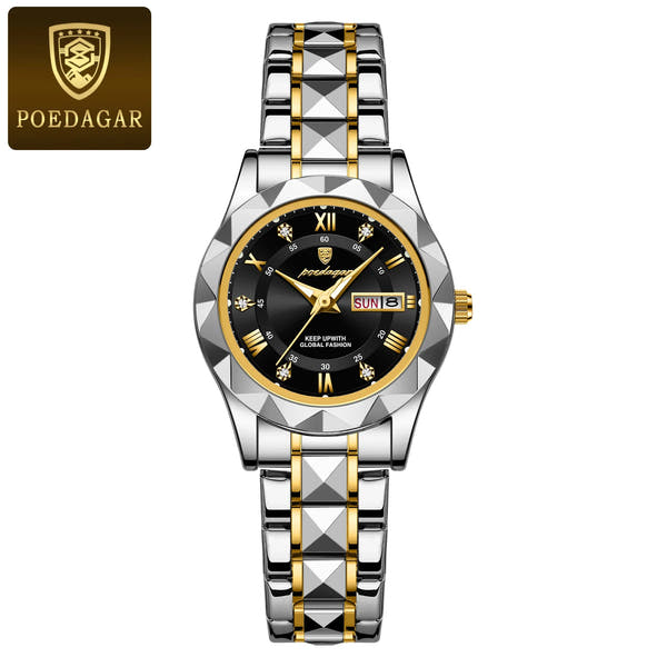 POEDAGAR Elegant Women Quartz Watch – Waterproof & Luminous Stainless Steel reloj + Box
