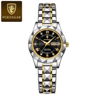 POEDAGAR Elegant Women Quartz Watch – Waterproof & Luminous Stainless Steel reloj + Box
