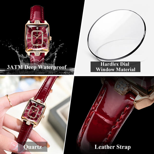 POEDAGAR High-Quality Luxury Women Watch Waterproof Leather Quartz reloj + Box